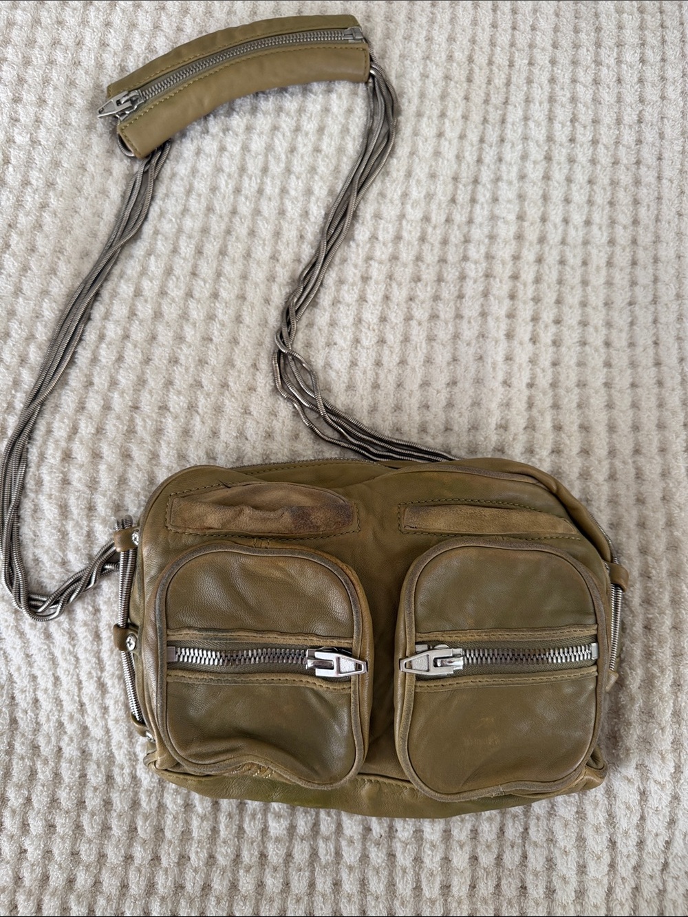 Alexander Wang Leather Crossbody Bag, Olive Green